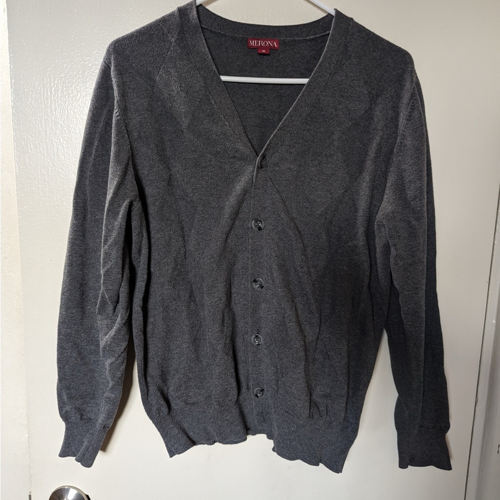 MERONA Cardigan Sweater Gray Men’s Size Medium